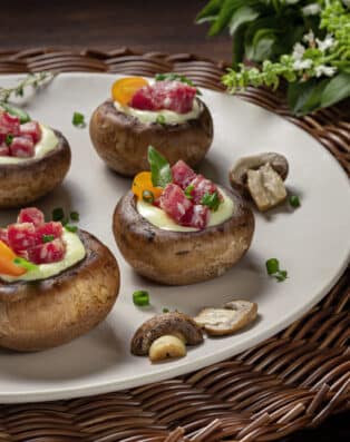 30 Cogumelos Recheados com Salaminho