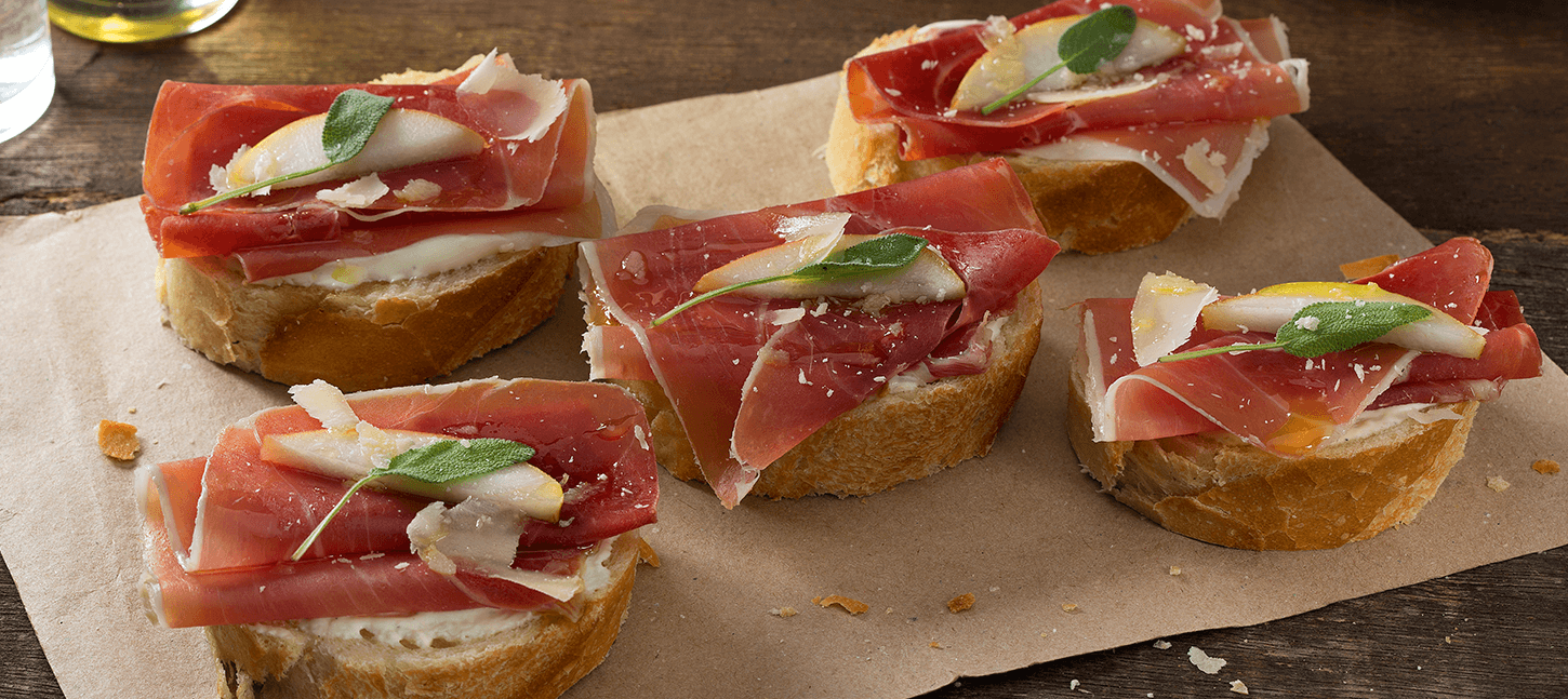 Mini Bruschetta de Presunto Cru Espanhol Ceratti