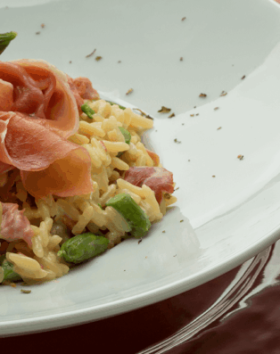 Risotto de Aspargos e Presunto Cru Espanhol Ceratti