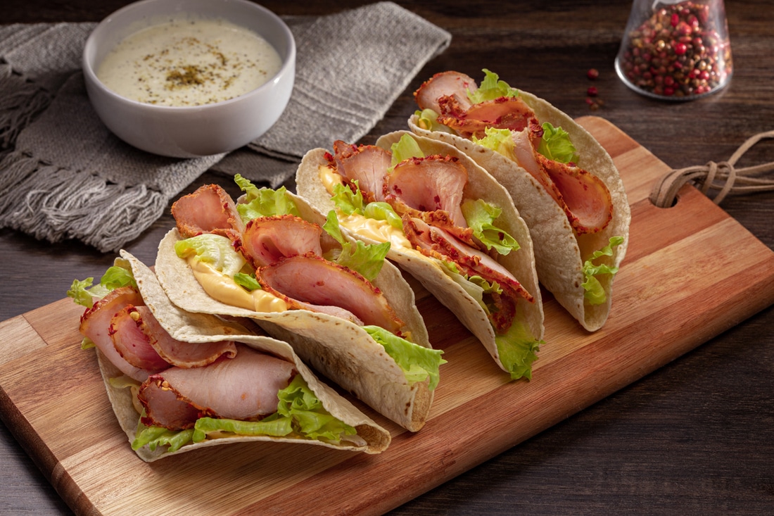 Taco com Lombo Cozido Temperado